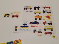 Sticker Lot Trucks Car Fire Truck Bus BEEP! BEEP! New Unused Vtg Multiple Sheets