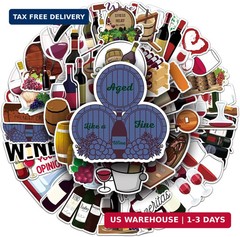 50 Pcs Wine Stickers, Exquisite Drink Decorative Stickers, Easy to Tear & Stick