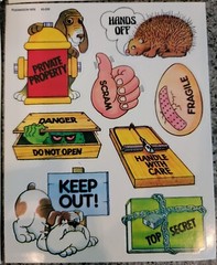 4 Vintage 80s Hallmark 79 Dennison Stickers teacher diary humor words stick ons