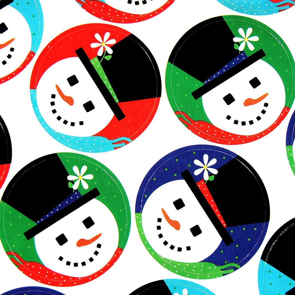 12 BRIGHT SNOWMAN CHRISTMAS STICKERS SEALS 5 3/8″X7 3/4″ Sheet #12