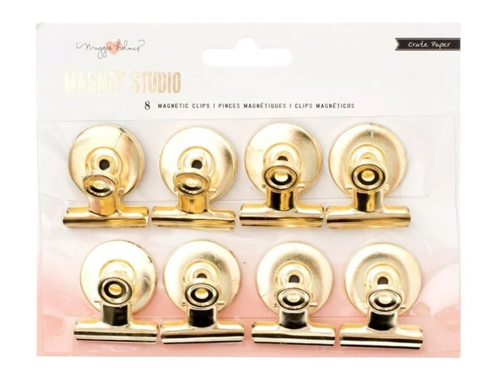 Maggie Holmes Magnet Studio Magnetic Clips 8/Pkg-Gold (3 Pack)