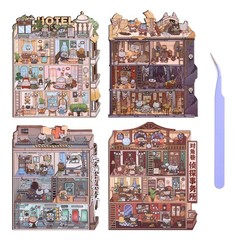 Girls 3D Miniature Scene Stickers DIY House Sticker for Adult Kids Relief Stress
