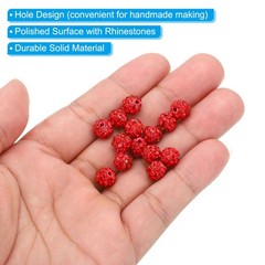8mm Rhinestone Clay Beads, 100 Pcs Polymer Clay Crystal Charm Beads Black