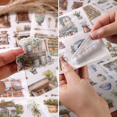 Garden Scrapbook Stickers 50 Sheets Journaling Sticker 400 Pre-Cut Washi Sticker