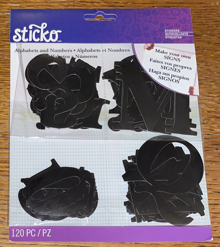 Sticko XL Black Basker Alphas Alphabet Letters & Numbers Craft Scrapbook Sticker