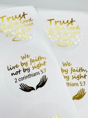 Jesus Faith Gold Foil Stickers,Bible Quote Gold Foil Stickers, Gift Labels 1.5 i