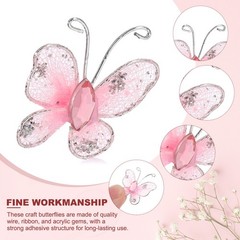 100Pcs Butterflies for Crafts, 1″ Organza Butterflies, Light Pink