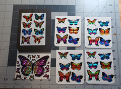 Vintage 1980s KEM Prism Sticker Sheets Butterfly Rainbow Foil Mylar Lot 6 47Pcs