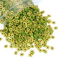 Polymer Clay Slices, 100g Avocado Shape Slice Fruit Art Slices, Yellow Green