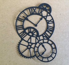 CLOCK GEARS COGS Steampunk card stock die cut embellishments 3-1/4″ x 3″ 6 Pcs