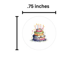 Birthday Party Cake Planner Journal Stickers, Round