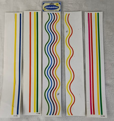 Stickabilities Scrapbook Border Stickers Lot Rainbow Lines Wavy Straight 12″