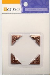 DaisyDs (4) COPPER EMBOSSED METAL PHOTO CORNERS scrapbooking