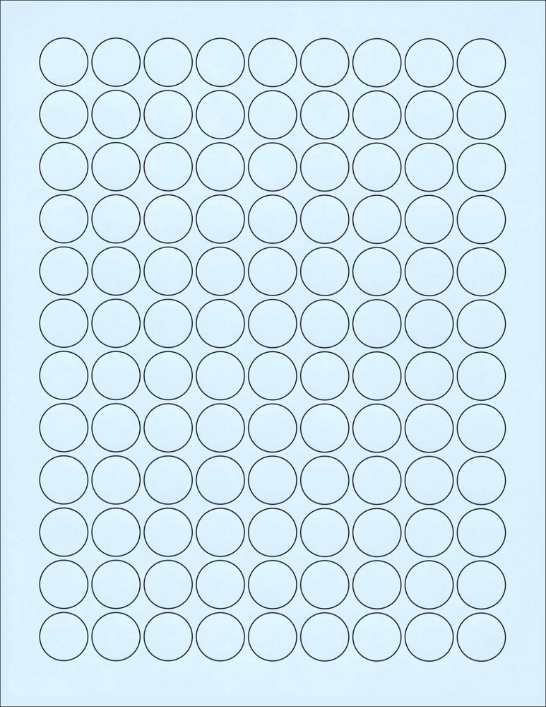 6 SHEETS 3/4″ CIRCLE BLANK BLUE 648 STICKERS LABELS~FITS CHOC.KISSES BOTTOMS TOO