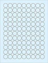 6 SHEETS 3/4″ CIRCLE BLANK BLUE 648 STICKERS LABELS~FITS CHOC.KISSES BOTTOMS TOO