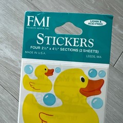 FMI Frances Meyer Bath Duck Sticker Sheet Just Duckie Unopened Vintage