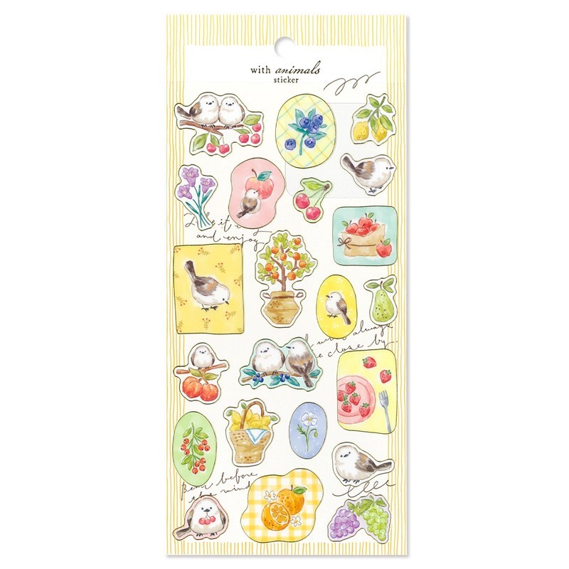 With Animals Sticker Long-tailed Tit Shimaenaga – MIND WAVE Stickers for Journal