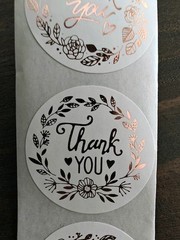 100pcs Thank You Stickers Rose Gold Party Favor Business Envelope Sticker Label