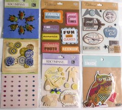 7 PACKS BY K&C ! FAMILY,TRANSPORTATION, BABY,BUTTONS,GEMS 99 PIECES!