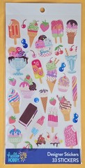 Ice Cream Sticker Sheet/ 33 pieces / Hello Hobby