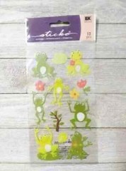frogs EK Success fun stickers scrapbook glitter sparkled 13pc