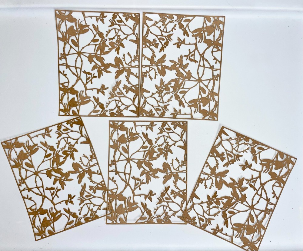 🧡5 LEAFY TWIGS cardstock paper die cut embellishments