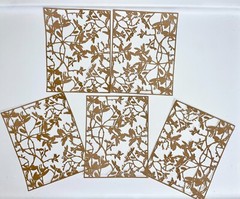 🧡5 LEAFY TWIGS cardstock paper die cut embellishments