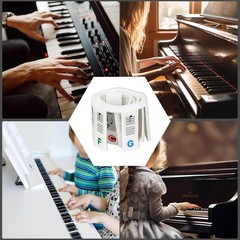 88-Key Colorful Piano Sticker Set for Beginners with Lighted Keys