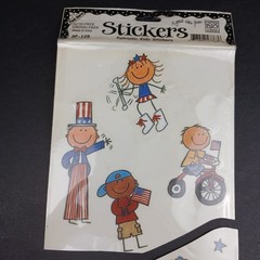 MAMBI Patriotic Kids Stickers SP-125 Texture 4th of July Incomplete