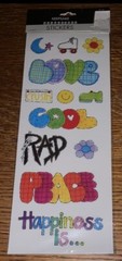 KeepSake Essentials Teen Lg Love Cool Rad Peace Happiness Is..Scrapbook Stickers