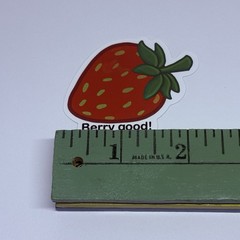 Cute Strawberry Sticker “Berry Good” Inspirational Kids Journal Decal Art Tc9