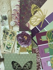 SUMMER BUTTERFLY GARDEN Junk Journal —HUGE VARIETY Paper Buttons Beads Ribbons