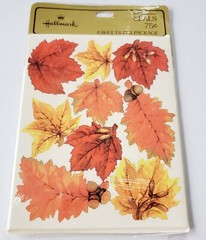 Vintage Hallmark Stickers Fall Autumn Leaves Leaf Acorns 4 Sheets NIP