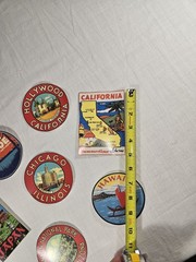 Lot Vintage Style Travel Stickers 7 New Matte 3M Peel Off Popular Destinations