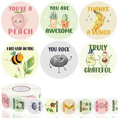 1000 Pcs Kudos Appreciation Stickers Retro You are Awesome Thanks Fruit Style