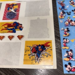 Vintage Lot Of 5 Stickers Superman Tom And Jerry Mickey Thomas And Friends