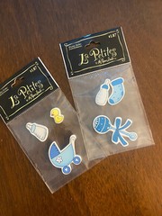 Paper Studio La Petites Wooden Sticker Embellishments Lot Of 2 Baby Boy Theme