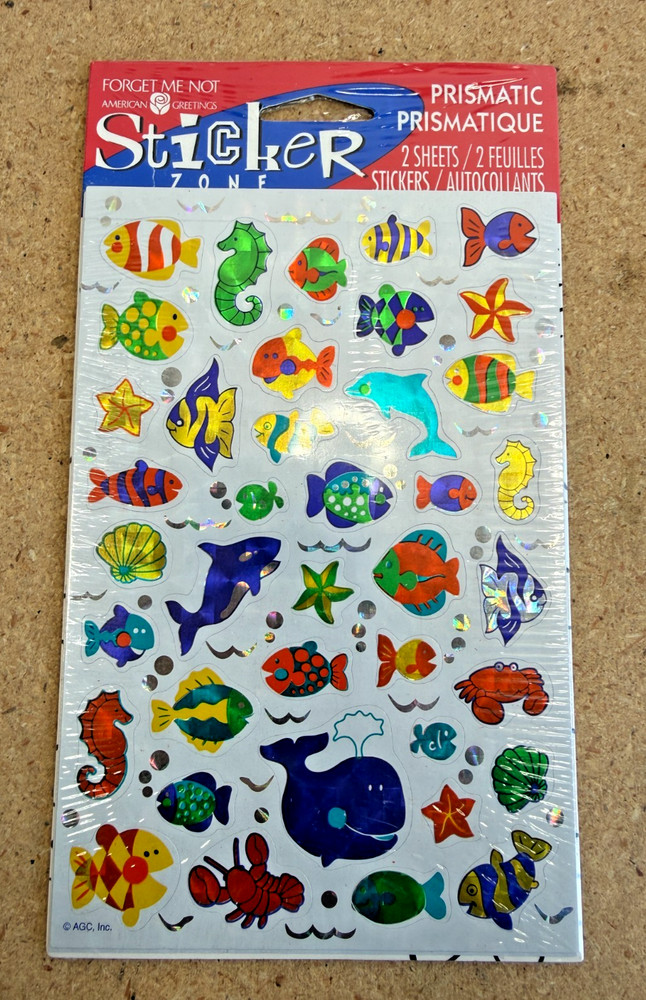 *NEW SEALED* American Greetings FORGET ME NOT Prismatic 2 Sheets of Stickers