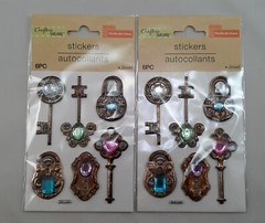 Lot Of 8 Crafter’s Square Gemstone Scrapbooking Stickers