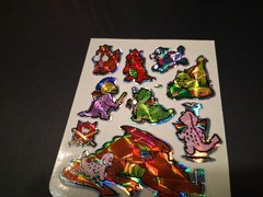 Vintage Stickers BJ Rainbow Dragons Prism Sticker Sheet VTG 80s
