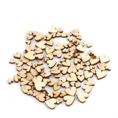 Small Wooden Mixed Hearts 6mm, 8mm, 10mm & 12mm – 50,100,250,500,1000 Pieces