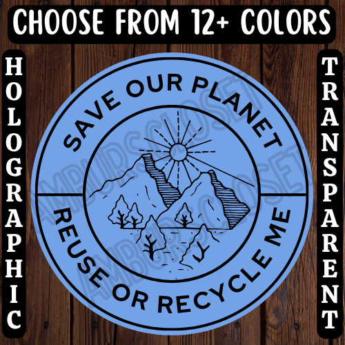 40 RECYCLED PACKAGING STICKERS 2″ LABELS SHIPPING THANK YOU SAVE THE PLANET