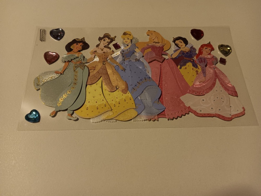 Large Disney Sticker Multiple Princesses Gems Ariel Belle Aurora Cinderella ++