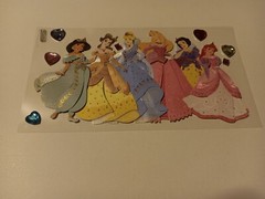 Large Disney Sticker Multiple Princesses Gems Ariel Belle Aurora Cinderella ++
