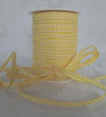 MAY ARTS RIBBONS~SOLID DIAGONAL STRIPE~YELLOW & WHITE~1/8TH INCH WIDE X 3 YARDS!