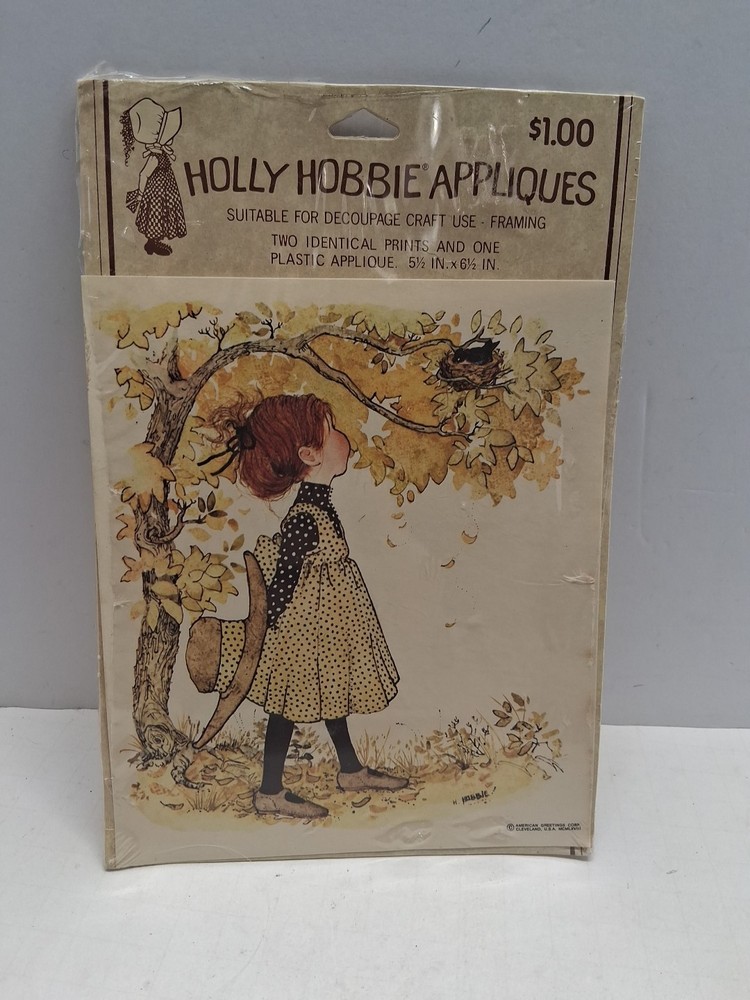 Vintage Holly Hobbie Print-Appliques for decoupage , Fall Birds Nest