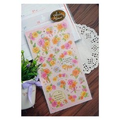 FLOWER STICKERS Craft Scrapbook Sticker Sheet Kawaii Colorful Pink Floral Daisy