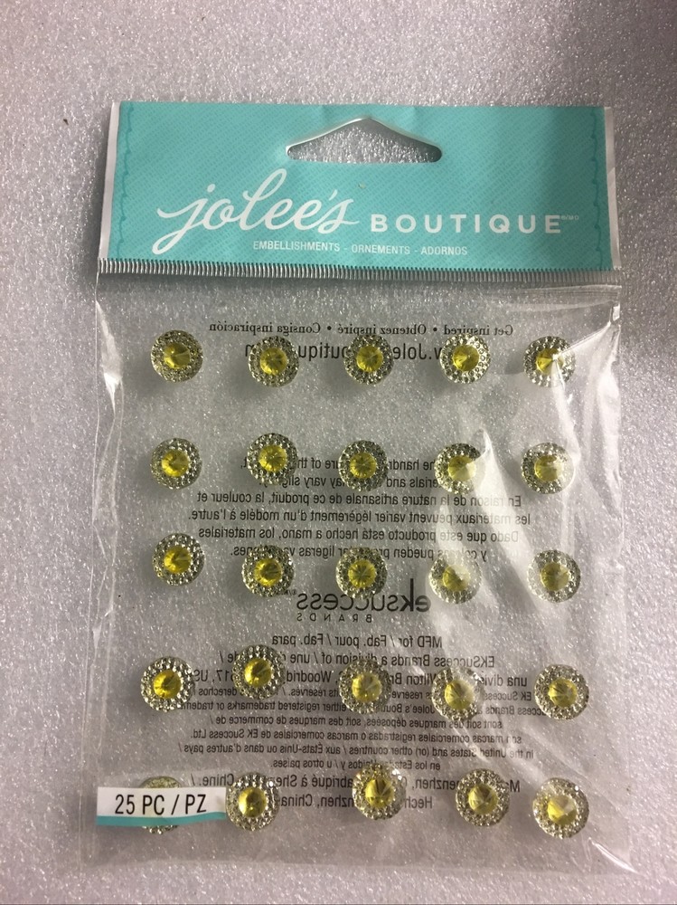 EK SUCCESS JOLEE’S BOUTIQUE 3-D GEMSTONE STICKERS DUAL TONE PRIZM CITRINE