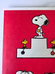 Vintage Snoopy PEANUTS stickers, 1965 Charlie Brown, Linus, Woodstock, «Winners»