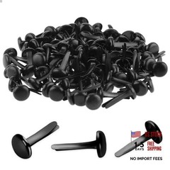 100PCS Black Paper Fasteners – Brass Round Fasteners – Mini Metal Brads